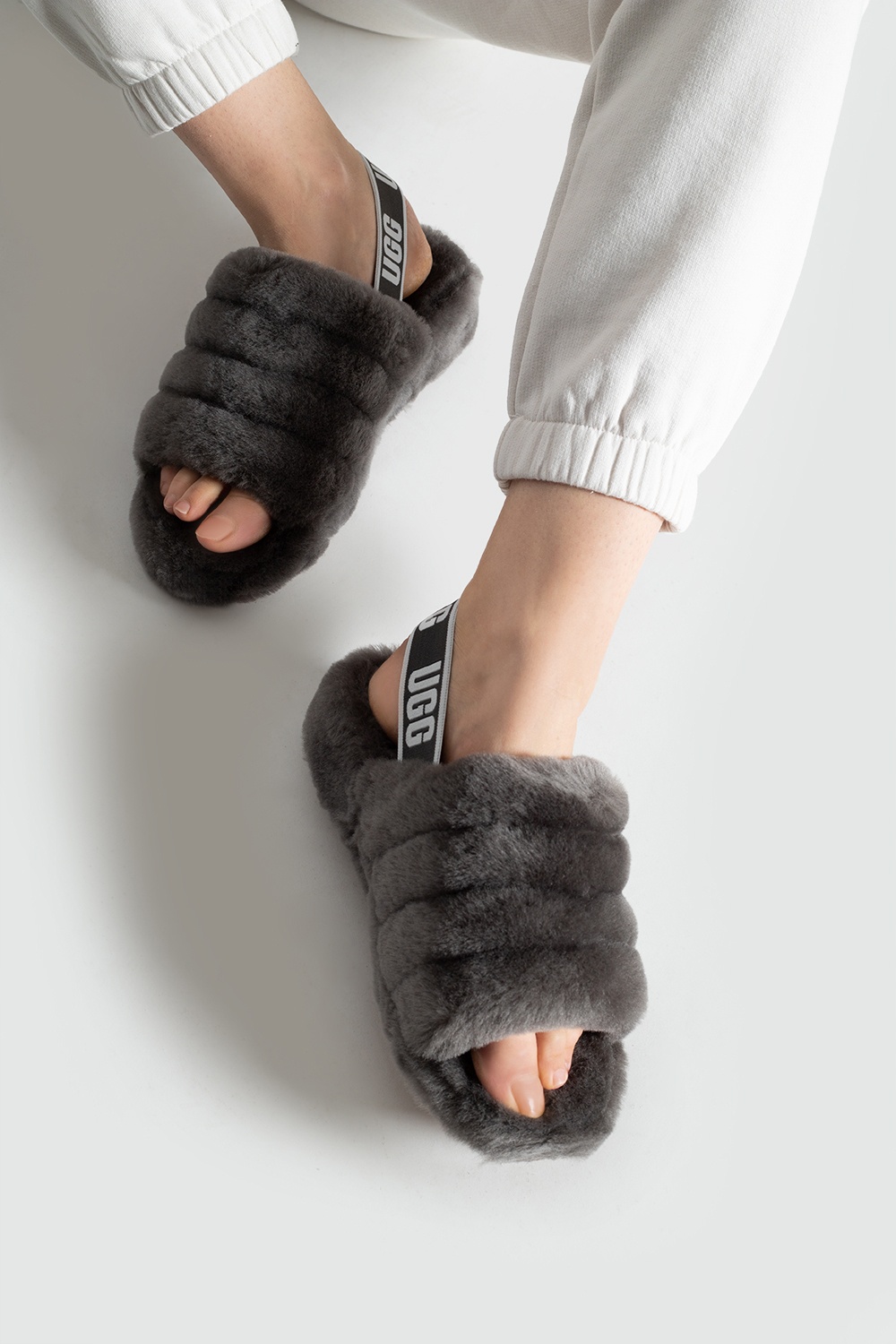 Ugg sandals hot sale furry